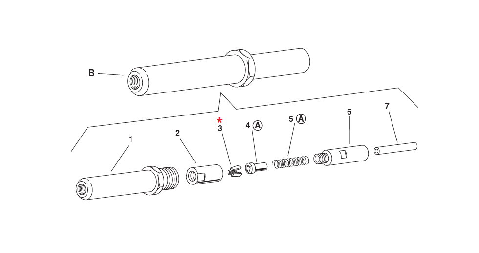 Reservedel til nitteværktøj, Kæber 2-3 stykker sæt, til serie EB & RAC