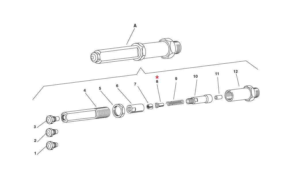 Reservedel til nitteværktøj, Trykstykke reduceret, til serie EB & RAC