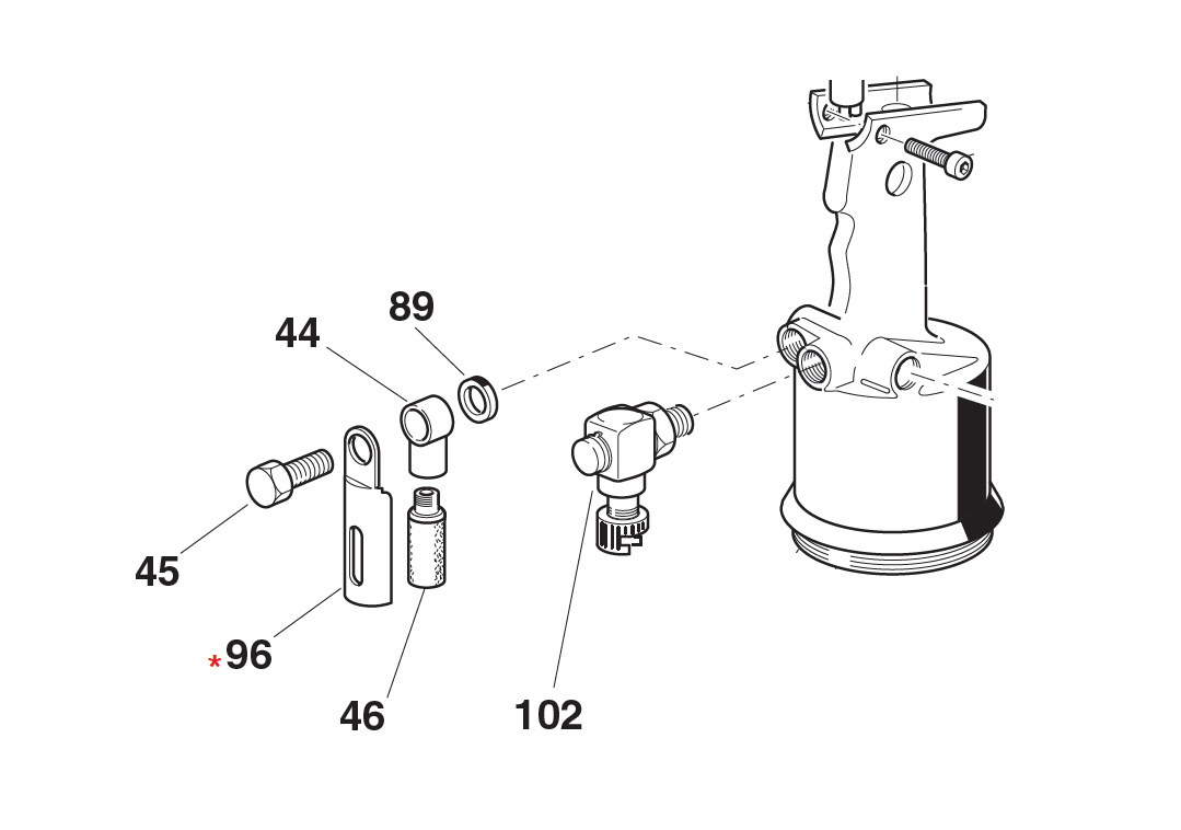 Reservedel til nitteværktøj, Skærm til lyddæmper, til serie KJ & RAC