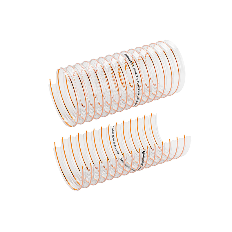 Slange, polyurethan, med spiral, ydre d=82, indre d=76, tykkelse=0,6