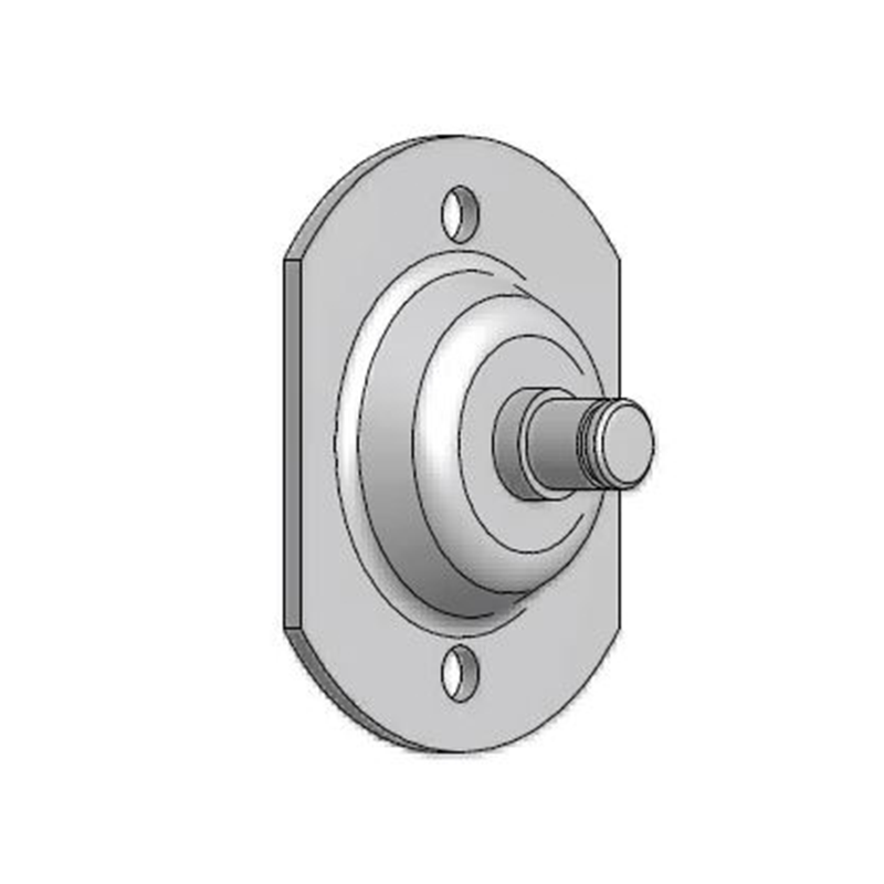 Beslag, stål, flad akse, aksediameter = 8 mm