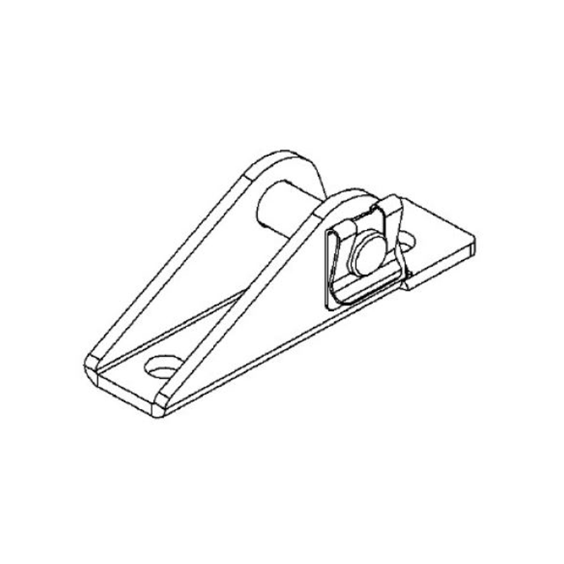 Beslag, stål, u-form akse, aksediameter = 8 mm