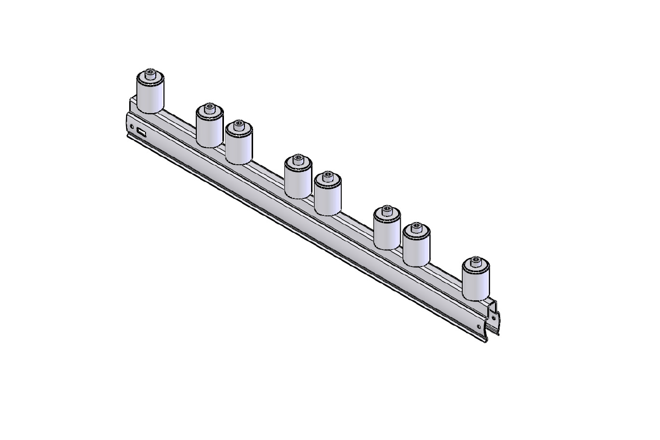 Afstandsskinne til 4 kabelbøjle, stål, elforzinket, længde=646, højde=56,7