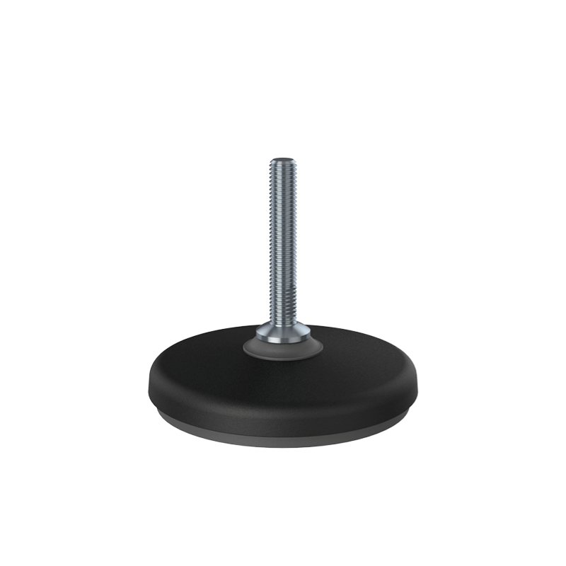 Maskinsko, syrefast stål, fast gevindspindel, M12, fod-diameter = 120 mm