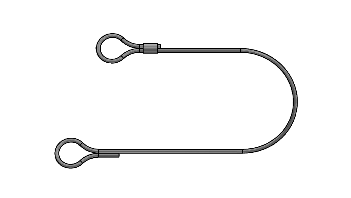 Wiresamling, syrefast stål, diameter = 1,5mm, L= 250mm