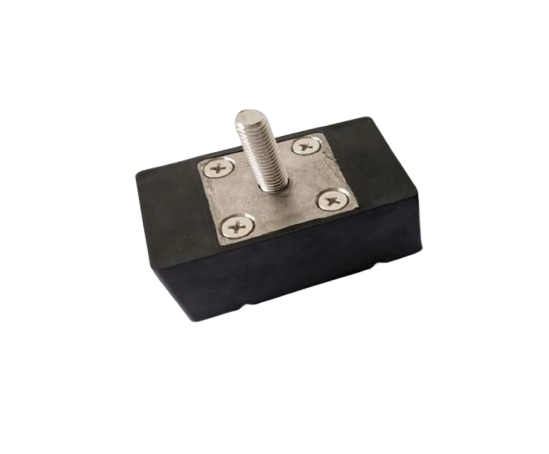 Gummi indstøbt magnet, firkantet, M10, H=35mm , F=3500N