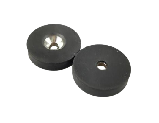 Gummi indstøbt magnet, cirkulær, H=6,5mm , F=59N
