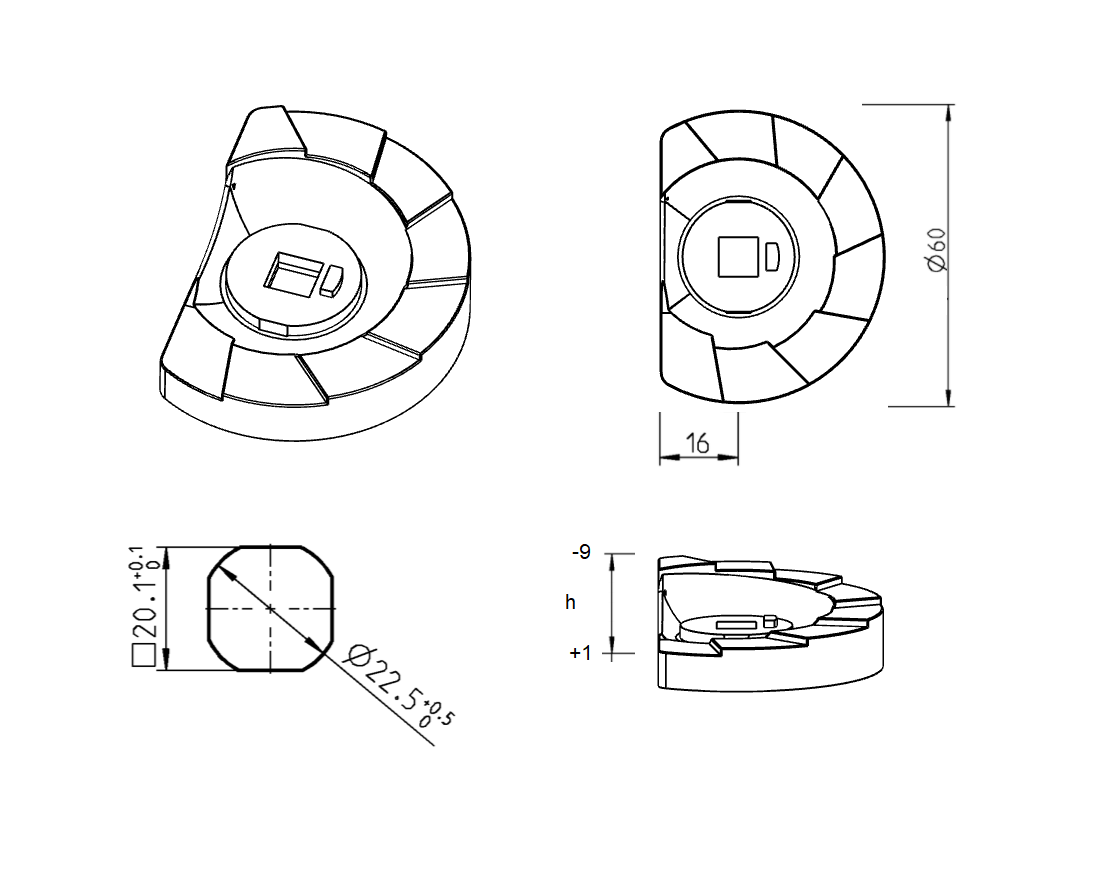 Tunge, trappetunge, stål, L=, B=, offset højde=1 mm.