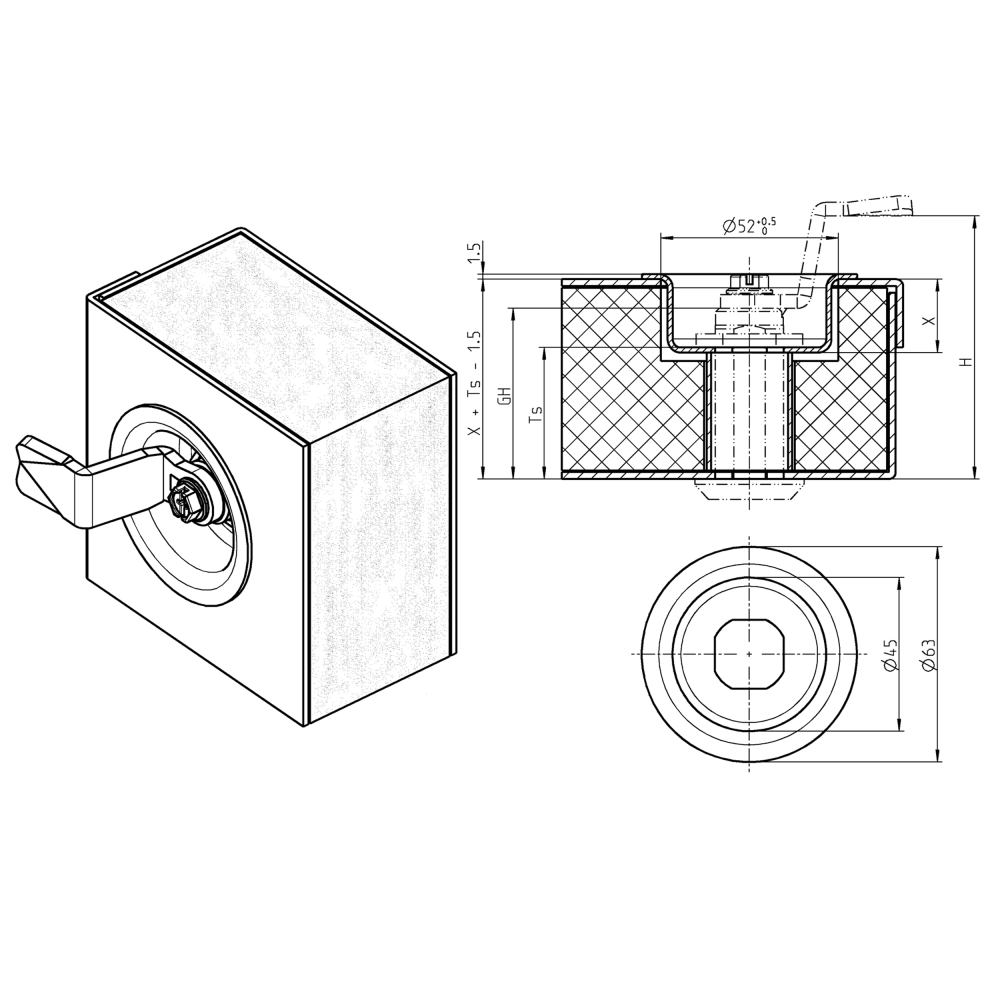 Skål, stål, H=21,5