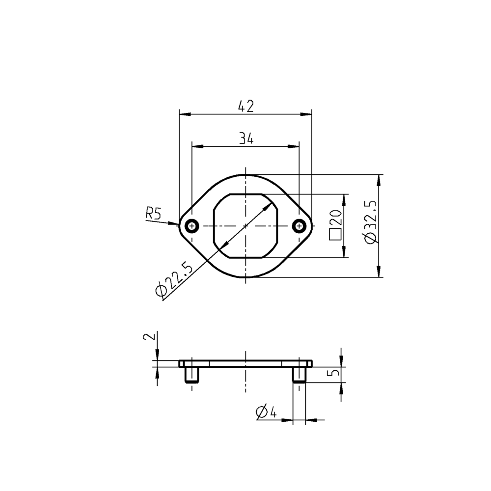 Drejesikring, trykstøbt zink, offset=-2