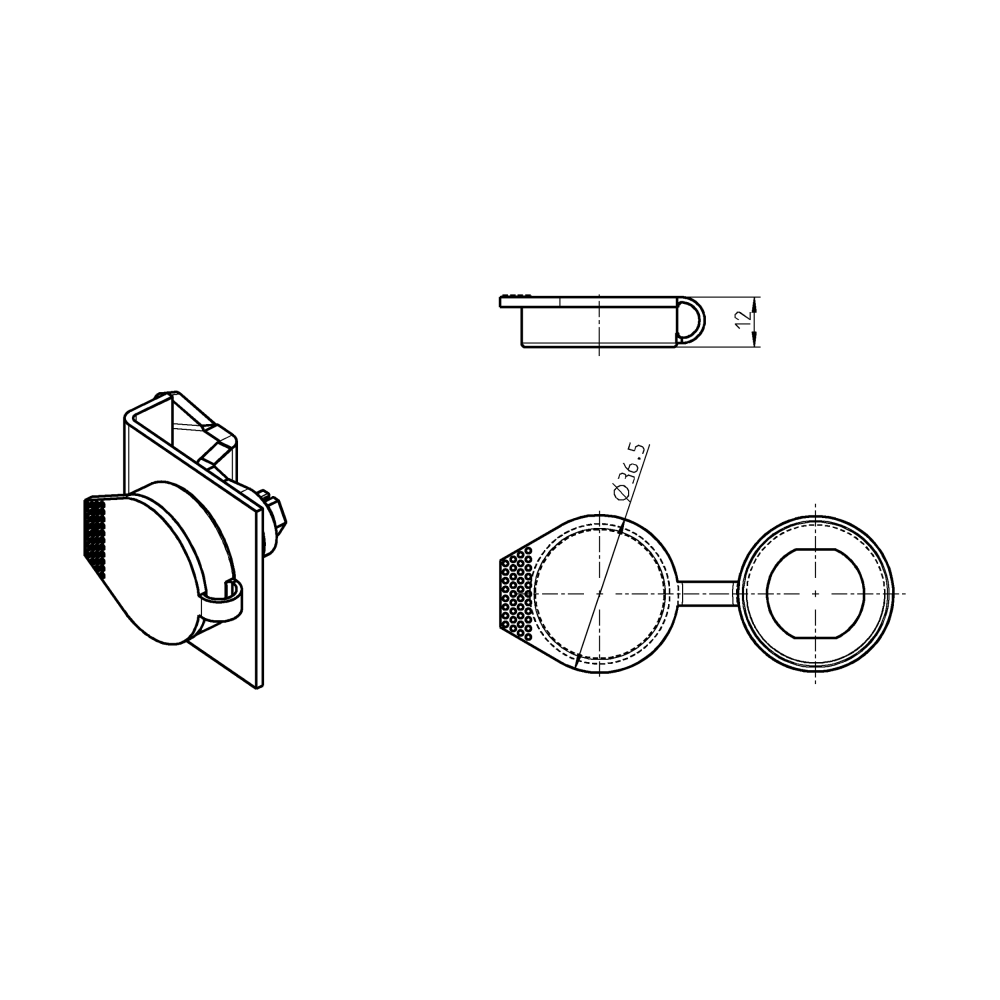Støvkappe, polyethylen, H=12, offset=-2