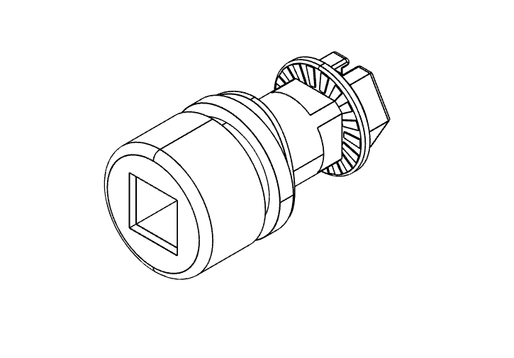 Indsats, indvendig firkant 6, trykstøbt zink, forkromet