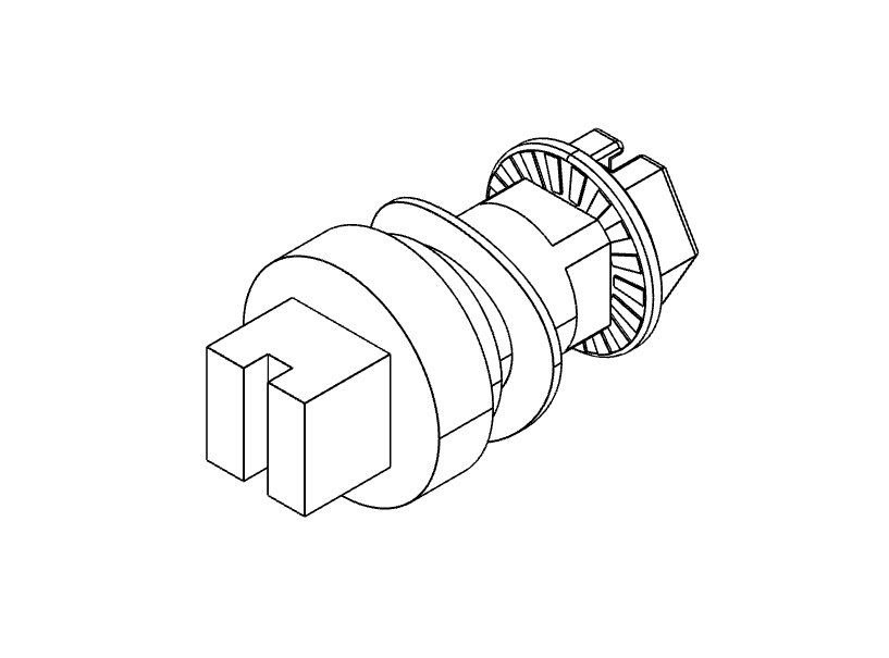 Indsats, firkant 8 med slids, trykstøbt zink, forkromet