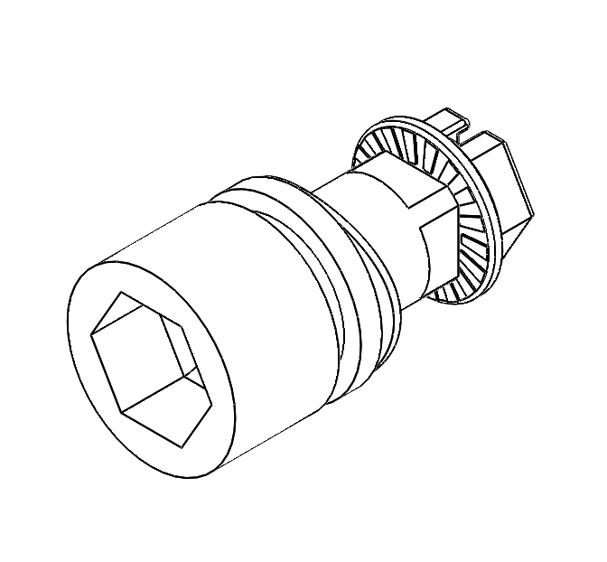 Indsats, indvendig sekskant 10, trykstøbt zink, forkromet