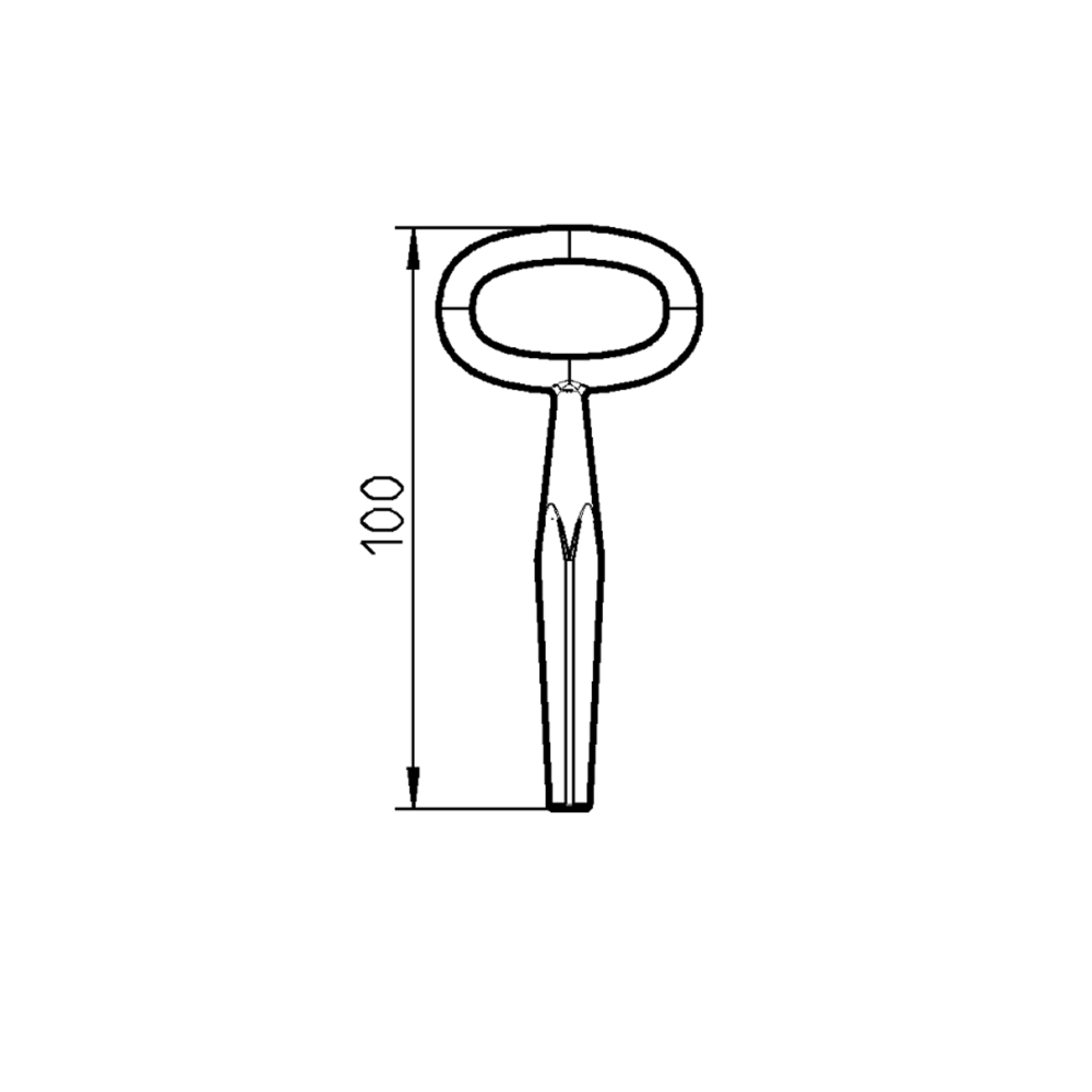 Nøgle, stål, udvendig firkant 6-9,5, L=100