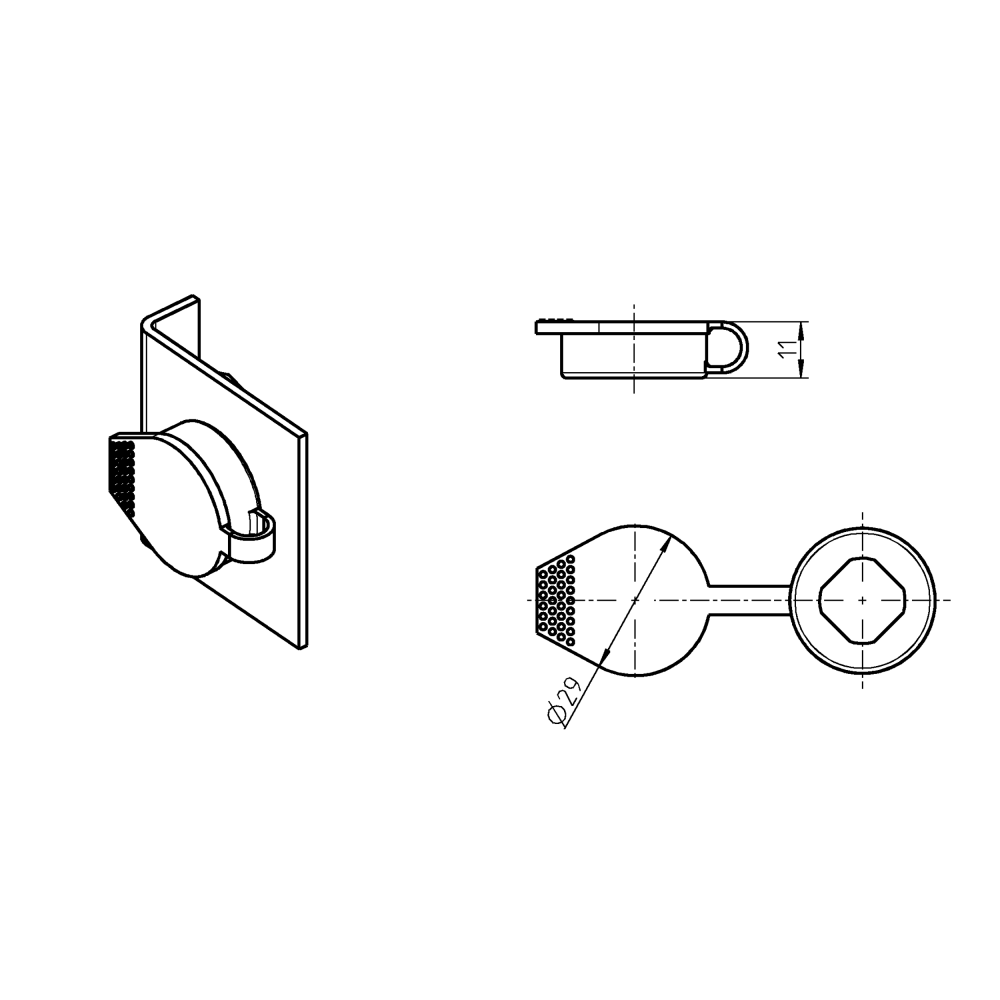 Støvkappe, polyethylen, H=11, offset=-2