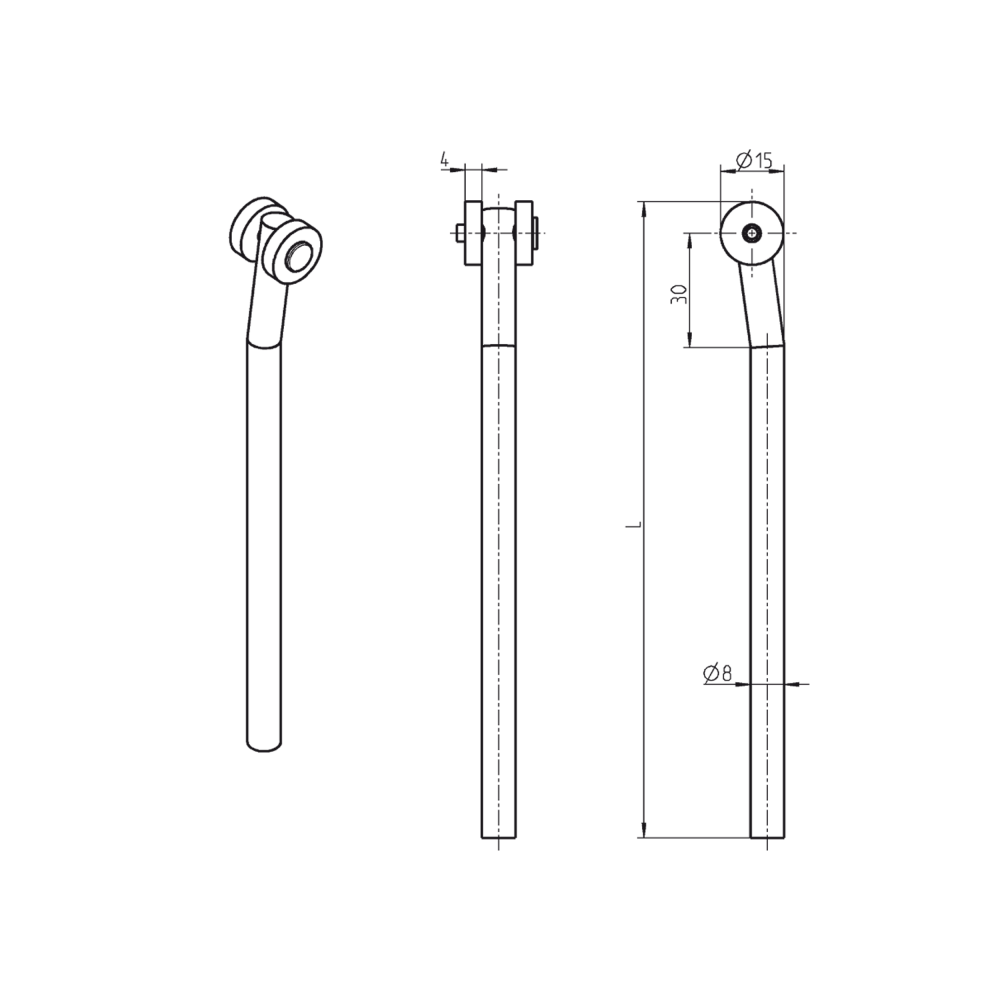 Rundstang, stål, universel, L=800, D=8