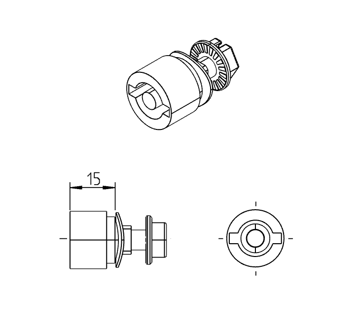 Indsats, trykstøbt zink, din 5