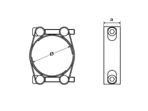 Komplet spændebånd, elforzinket stål, Diameter interval: 35-45mm