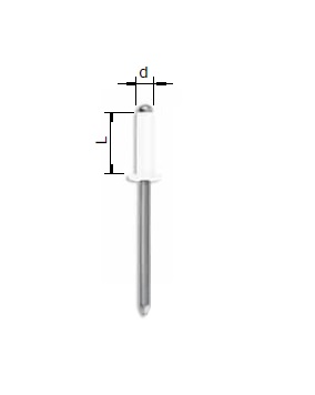 Blindnitte, åben, rundhovedet, aluminium, D=3, L=8, min. nitteevne=3
