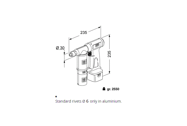 Nitteværktøj til blindnitter, batteridrevet, serie EB 311