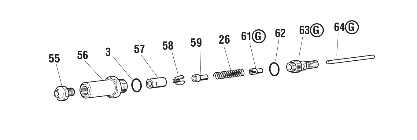 Reservedel til nitteværktøj, O-ring, til serie RAC 180/181/182/2200