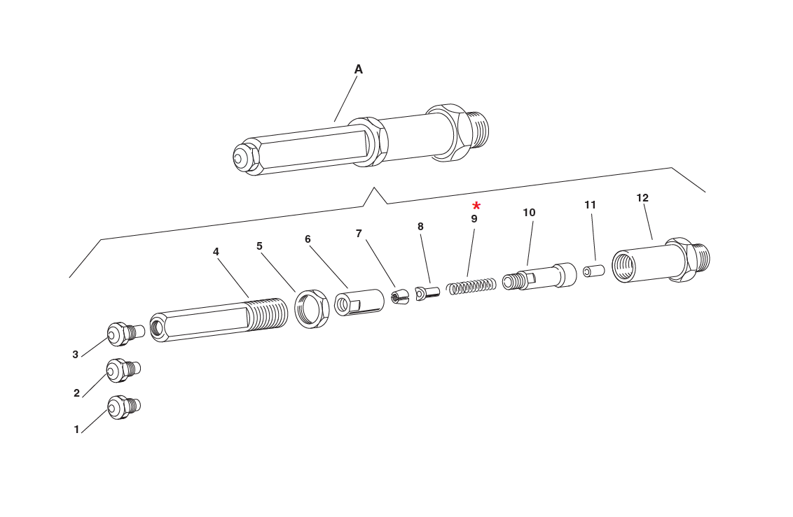Reservedel til nitteværktøj, Trykfjeder, til serie RAC