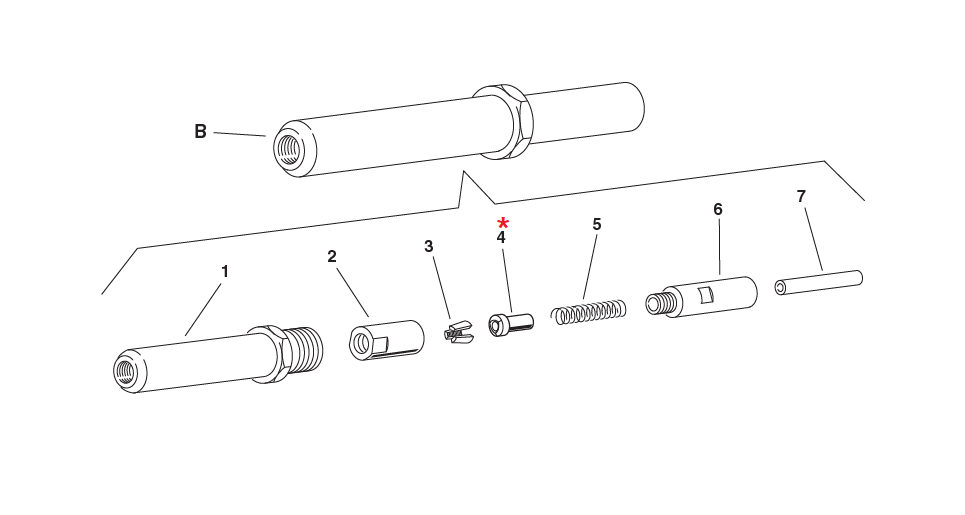 Reservedel til nitteværktøj, Kæbe åbner, til serie RAC 170/171/3000