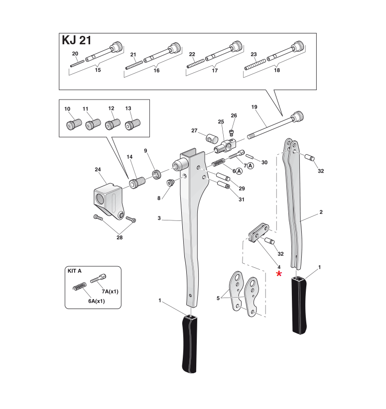 Reservedel til nitteværktøj, Forbindelsesstang, til serie KJ 60