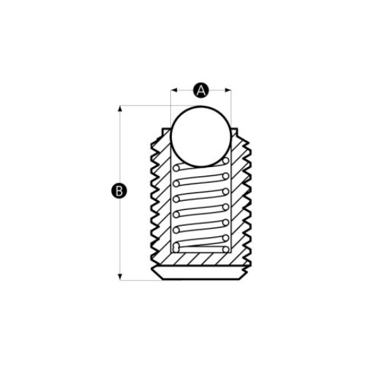 Kuglepositionsbolt, stål, højde = 25 mm, gevind = M12