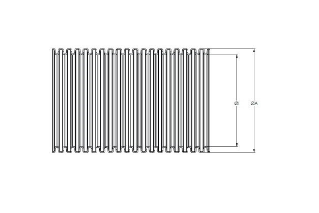 Slange, pvc, med spiral, ydre d=136, indre d=125, tykkelse=1,3