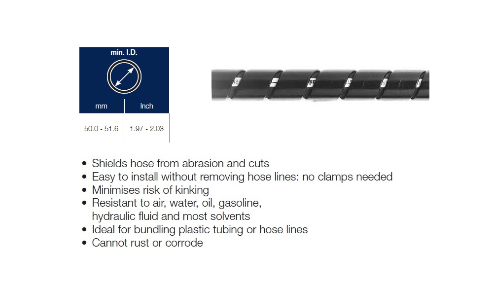Slangebeskyttelse, polyethylen, nominel bredde=50,8