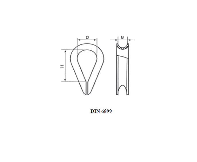 Kovs, rustfrit stål, D=14, til wirediameter = 5mm