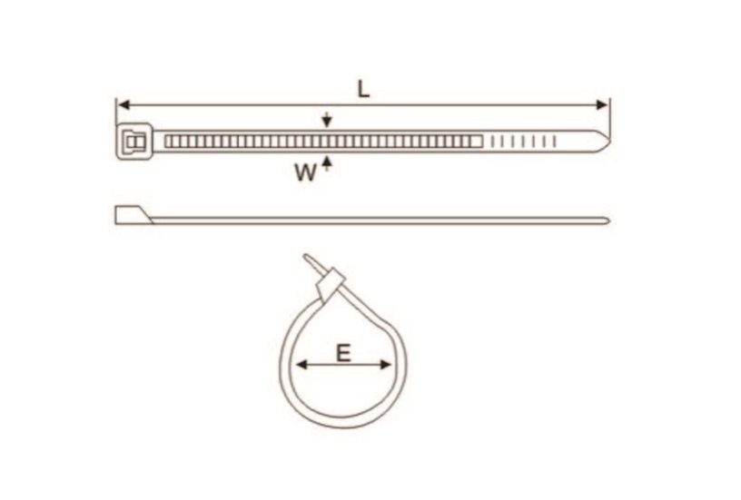 Kabelbinder, polyamid, Natur, L=760mm , B=7,6mm
