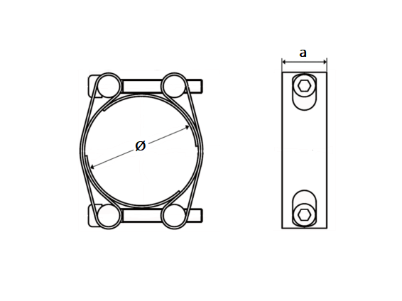 Komplet spændebånd, syrefast stål, Diameter interval: 85-95mm