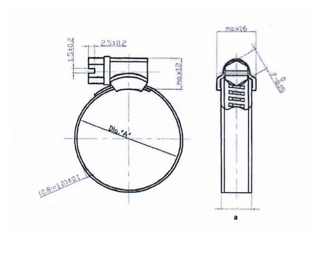 Komplet spændebånd, syrefast stål, Diameter interval: 104-138mm, drejningsmoment= 5,2Nm