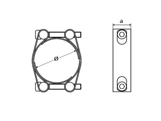 Komplet spændebånd, elforzinket stål, Diameter interval: 110-120mm