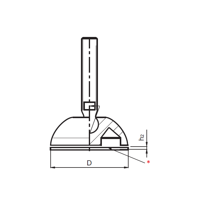 Antiskrid gummiunderlag, pvc, diameter = 50mm, højde = 2,5mm