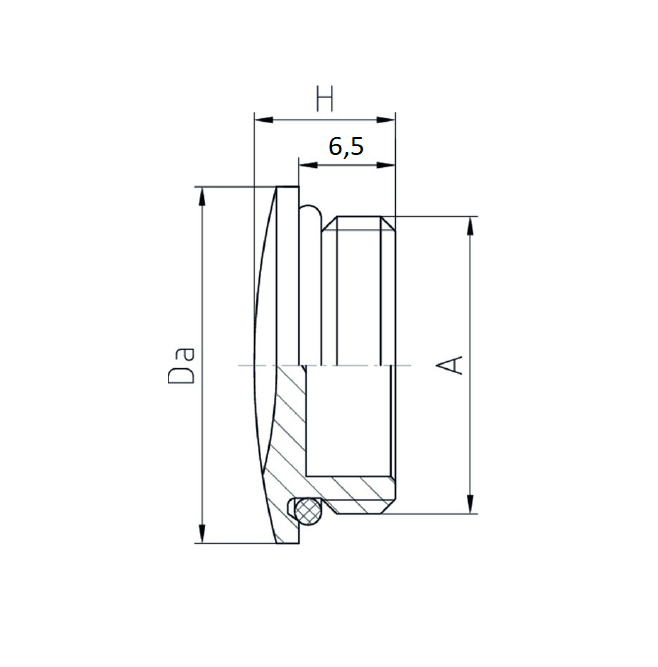Gevindprop, cirkulær, messing, diameter=24, M20x1,5 gevind