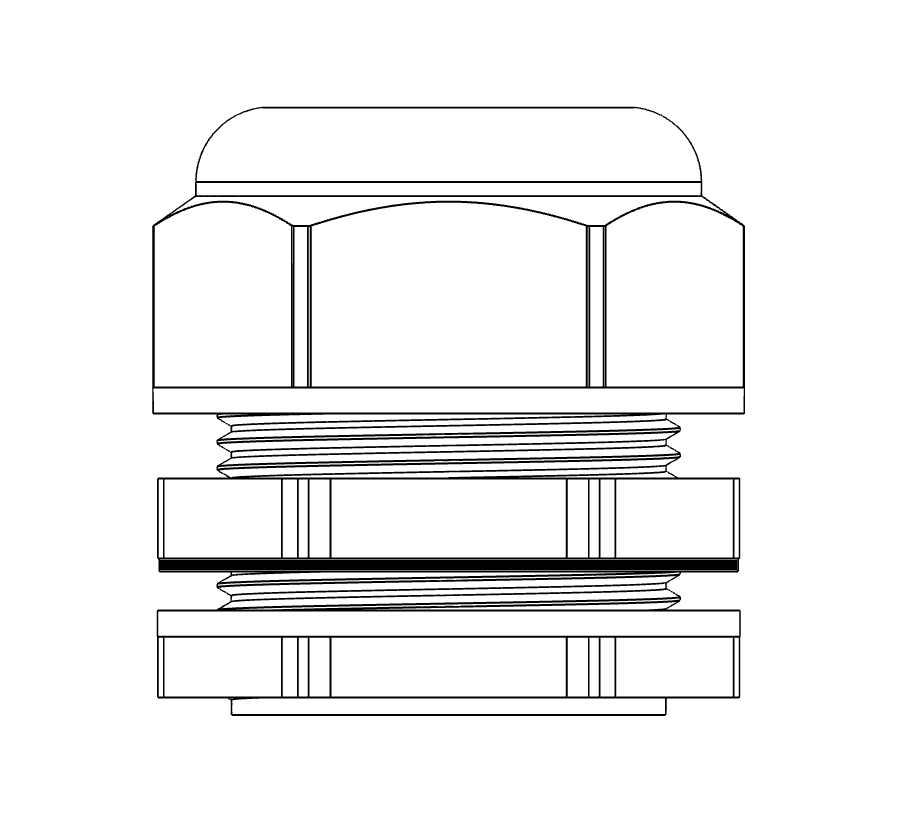 Forskruning, UV-resistent, PG 42, kabeldiameter=31-39mm